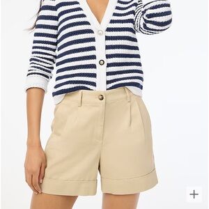 NWT J Crew Khaki pleated chino shorts size 6